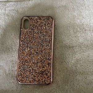 iPhone XS Max case gold glitter